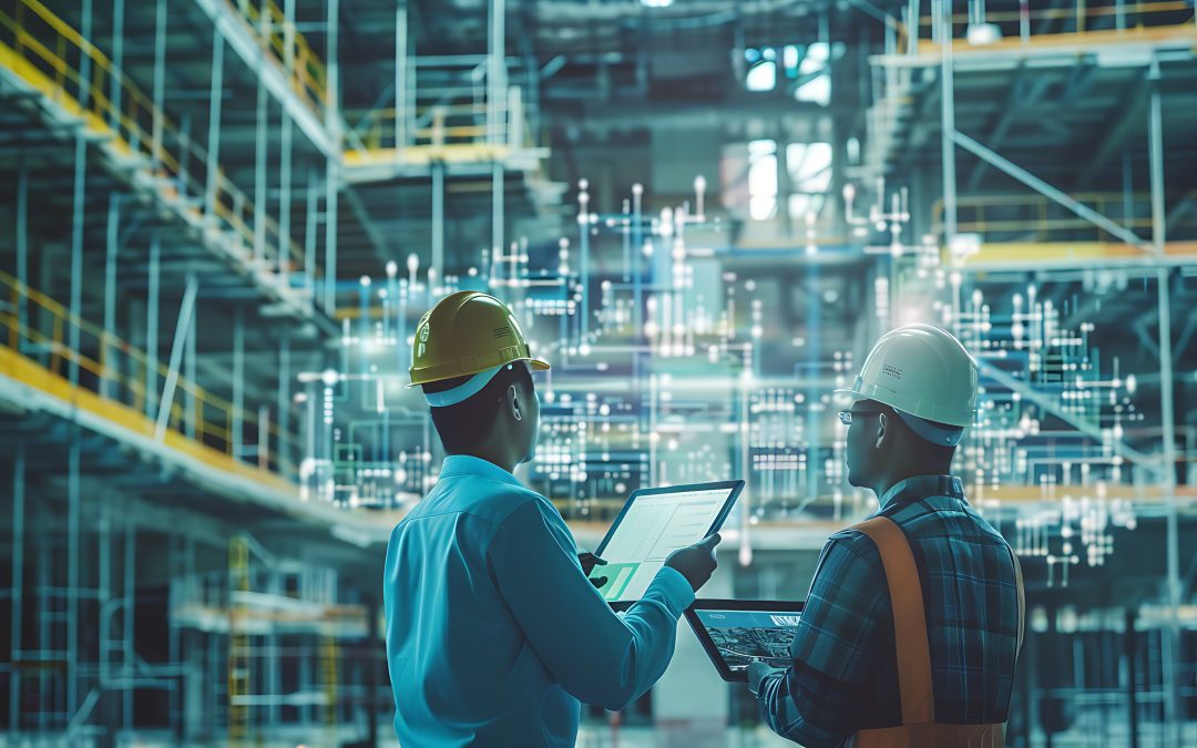 équipe travaillant sur l'automatisation sur un chantier